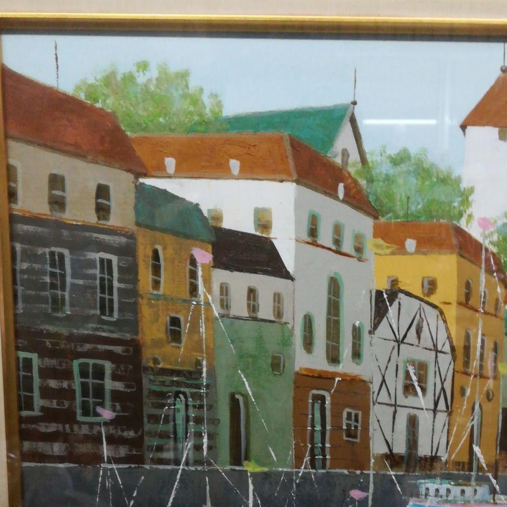 額装　額絵　風景画　フィレンツェ　油彩　織田まりこ