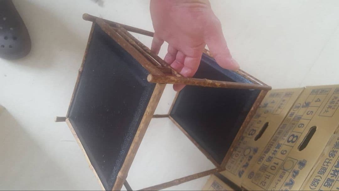 AKa7043　東京中央取扱　斑竹　煎茶棚　通せん棚　お茶棚