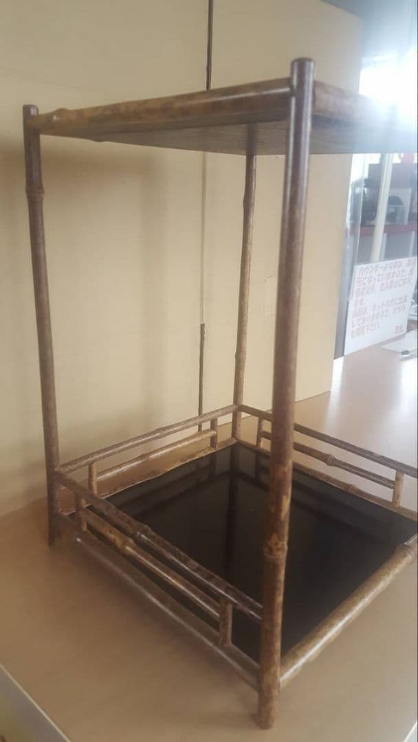 AKa7043　東京中央取扱　斑竹　煎茶棚　通せん棚　お茶棚