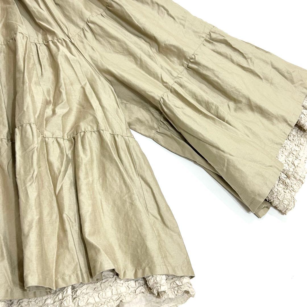 PINKHOUSE ピンクハウス ティアード ワイドパンツ フリル 綿 麻