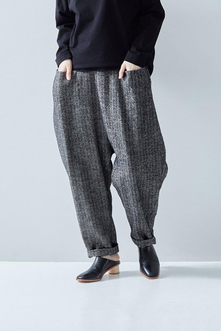 2024年秋冬　アトリエナルセ　シェットランドウールリネンサルエルパンツ