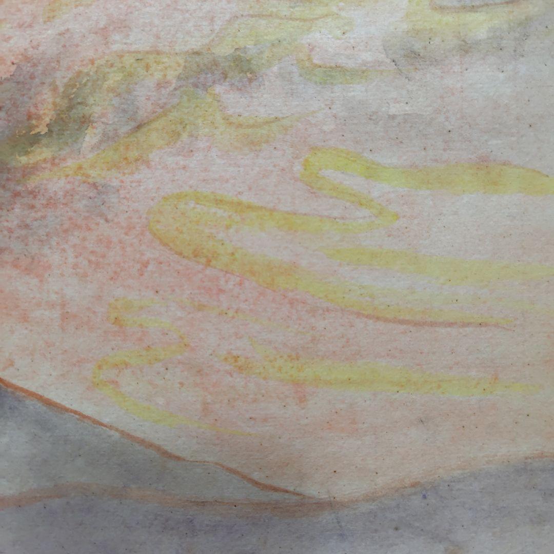 日本画家 吉原芳仙 『桜島』額装 直筆保証 逸品