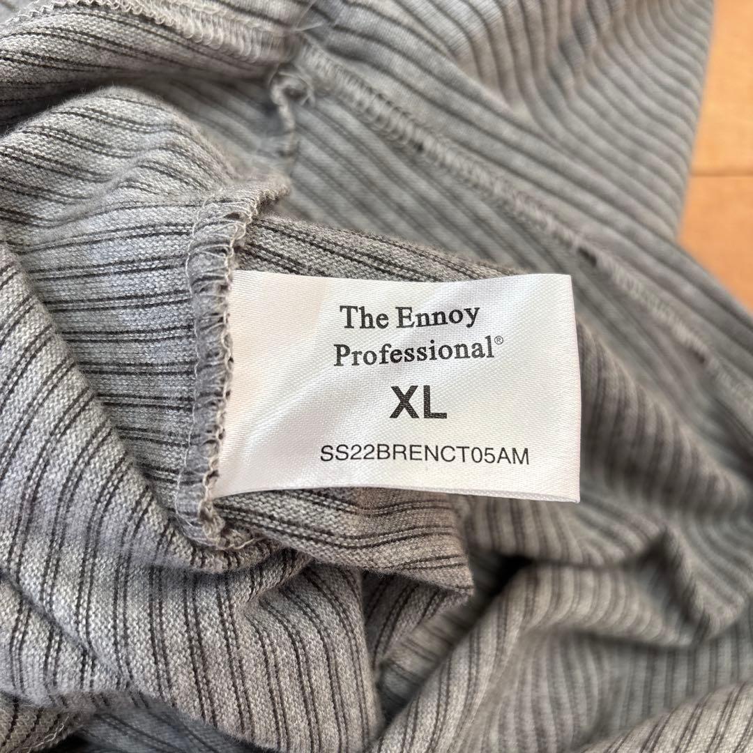 【完売品】ennoy ロンT グレー xネイビー ボーダー XL