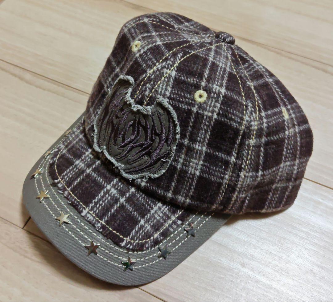 帽子 YUME EC Melodi BROWN PLAID STAR CAP