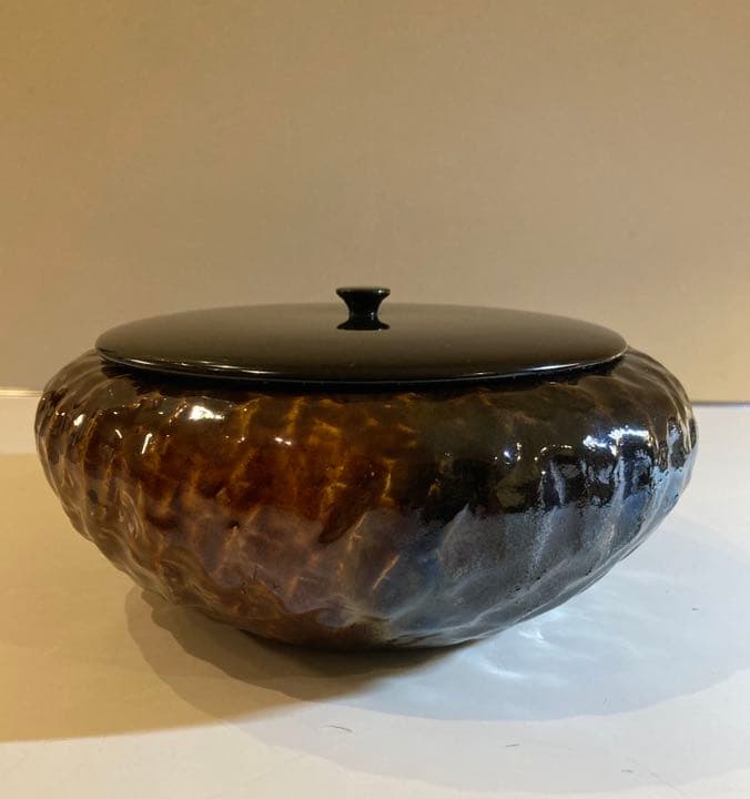 大樋焼の手捻りの妙！水差し又は菓子鉢 金沢大樋焼 美術品