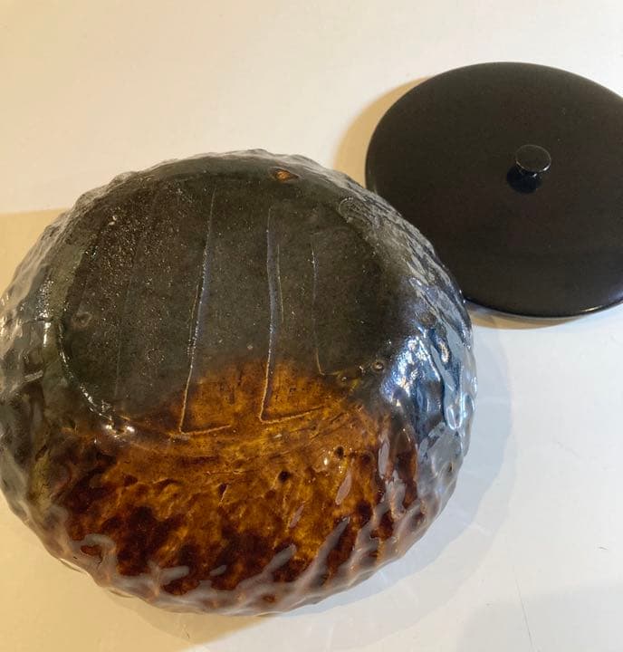 大樋焼の手捻りの妙！水差し又は菓子鉢 金沢大樋焼 美術品