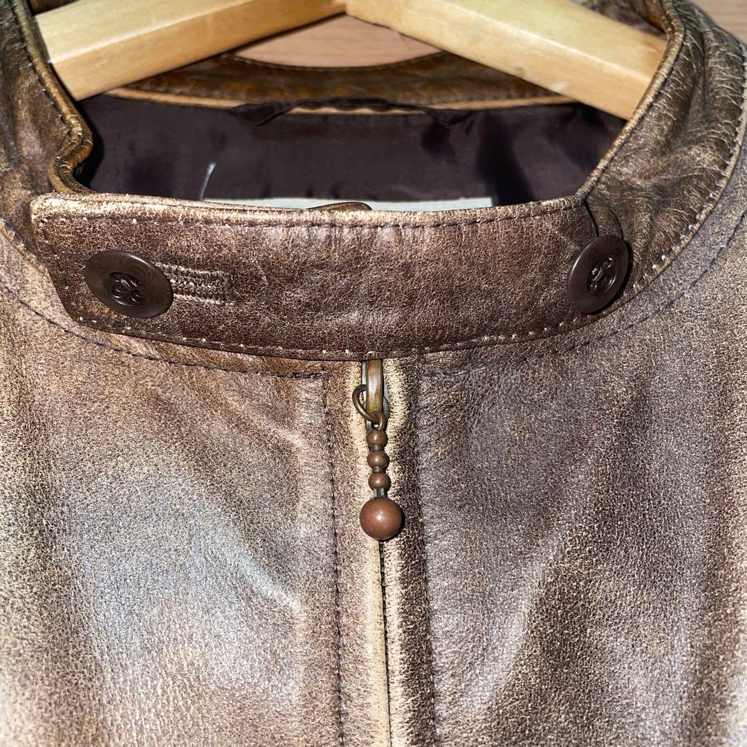 ヴィンテージ加工【インターナショナルギャラリービームス】シングルレザーライダース