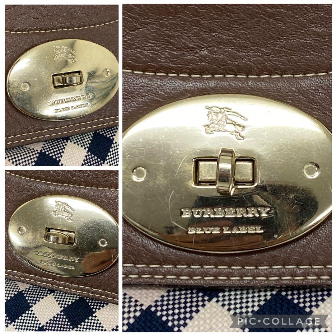 3-3202 Burberry ブルーレーベルのノバチェック柄キャンバス