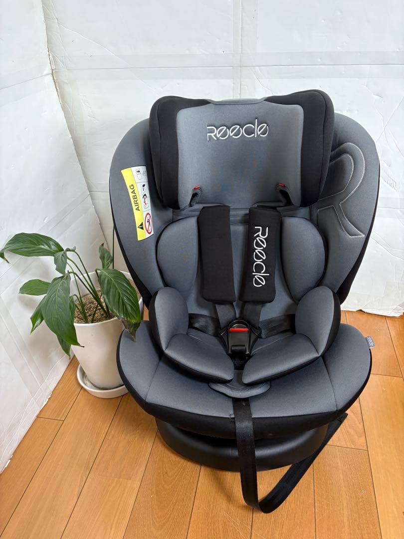 【美品】Reecle チャイルドシート グレー　ジュニアシート　ISOFIX