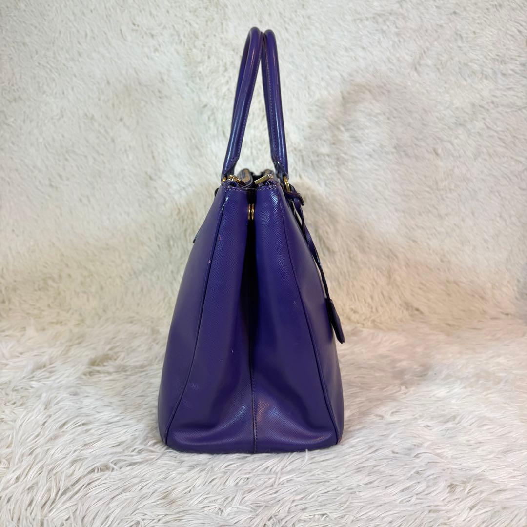 人気✨プラダ ハンドバッグ ガレリア サフィアーノ パープル 三角ロゴ レザー