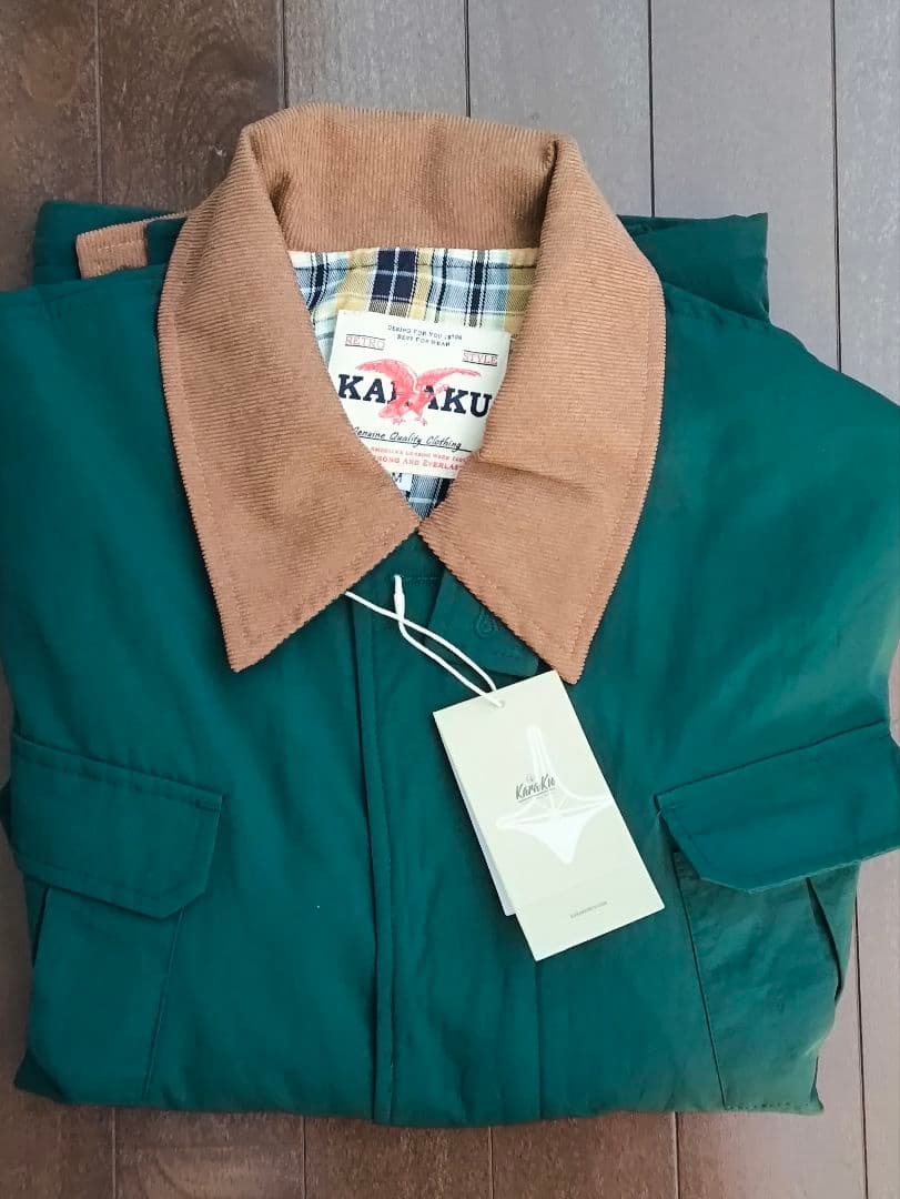 【新品・未使用品】karaku 襟・袖裏コーデュロイ 撥水ハンティングジャケット
