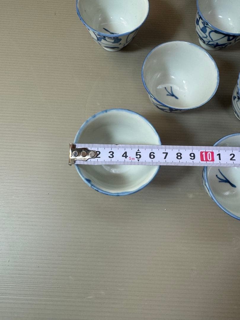 2906 景徳鎮　湖田古窯　蒸茶碗　8客