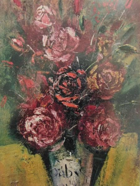 ジャン・クロード・シェネ、バラの花束、希少画集画、新品高級額、額装付、状態良好