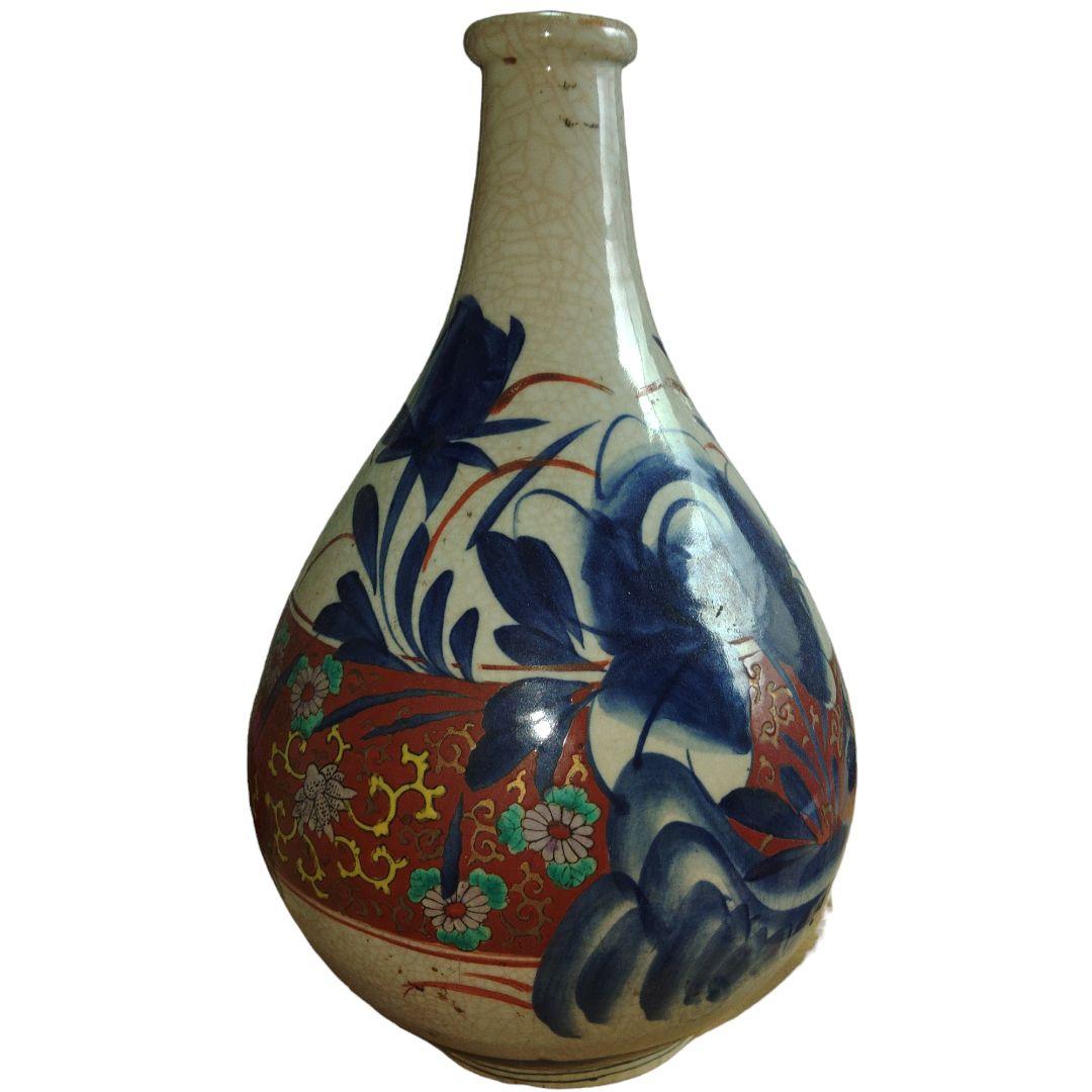 伊万里焼　草花文徳利　古美術