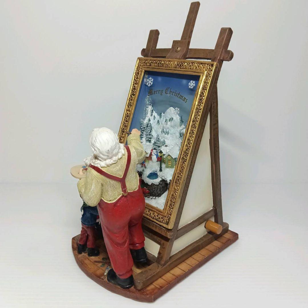 クリスマス インテリア サンタクロース 絵描きサンタ オルゴール ライト 飾り