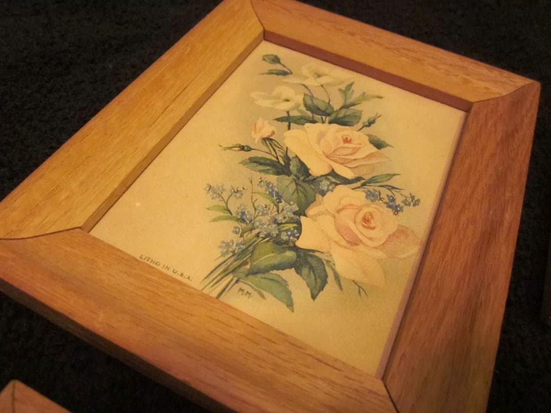 1950年代 メイドインUSA　リトグラフコレクション4 個セットアートプリント