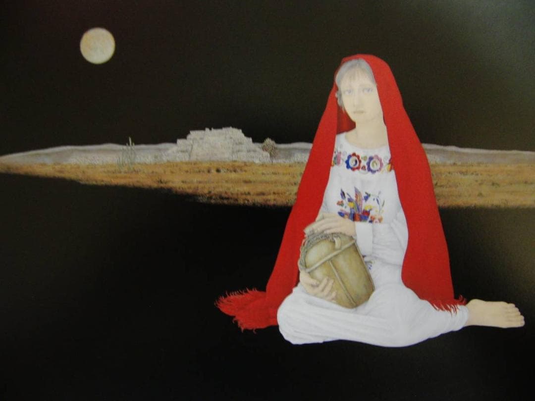 栗原喜依子、モンテアルバン幻想、希少な額装用画集より、新品高級額装付、状態良好