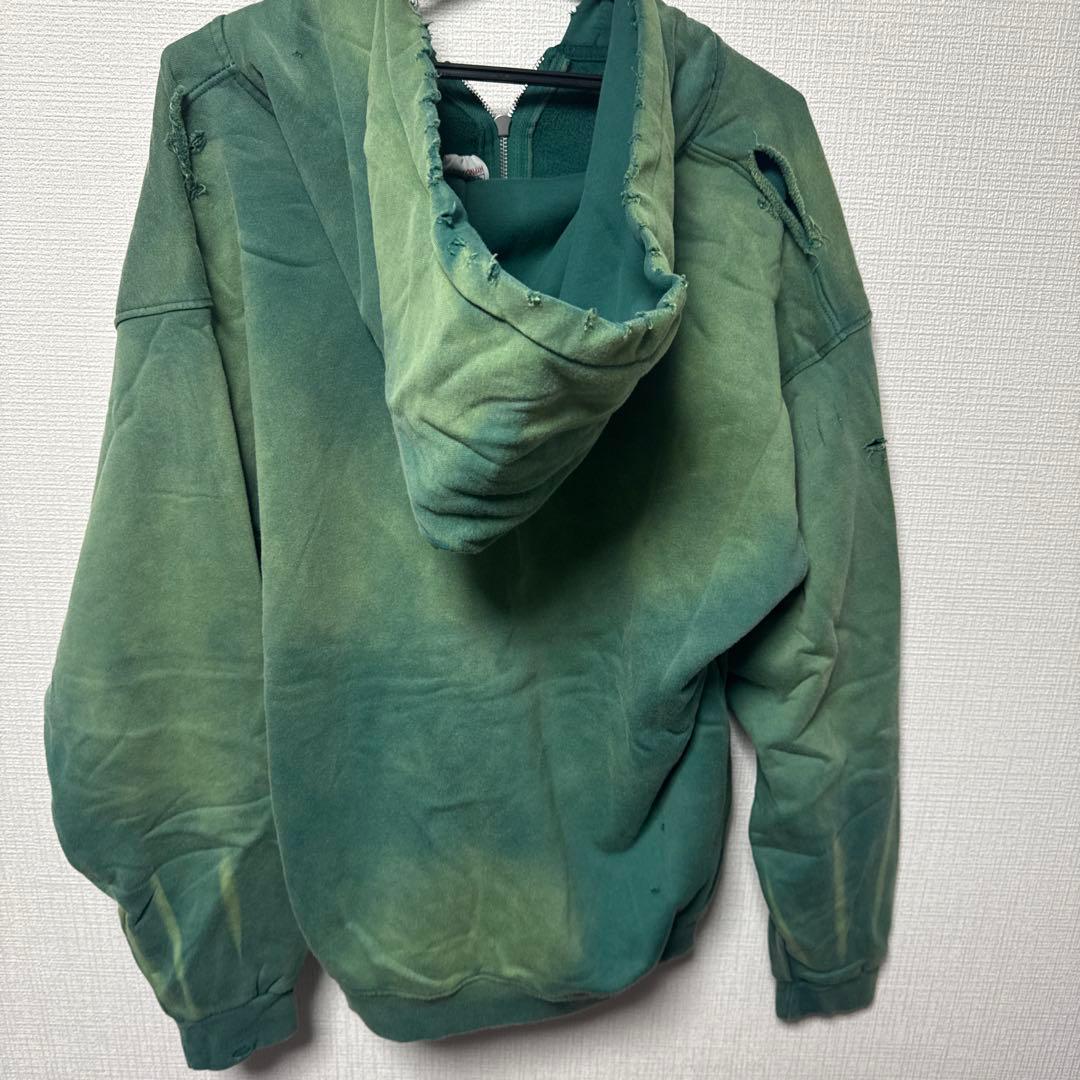 翌日発送　セントマイケル グラデーショングリーン ジップアップ フーディー