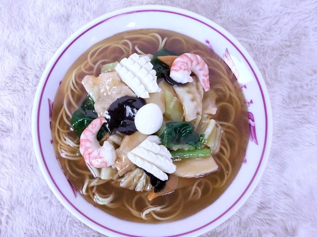 食品サンプル 五目そば 中華あんかけ 直径約21.5cm 昭和レトロ