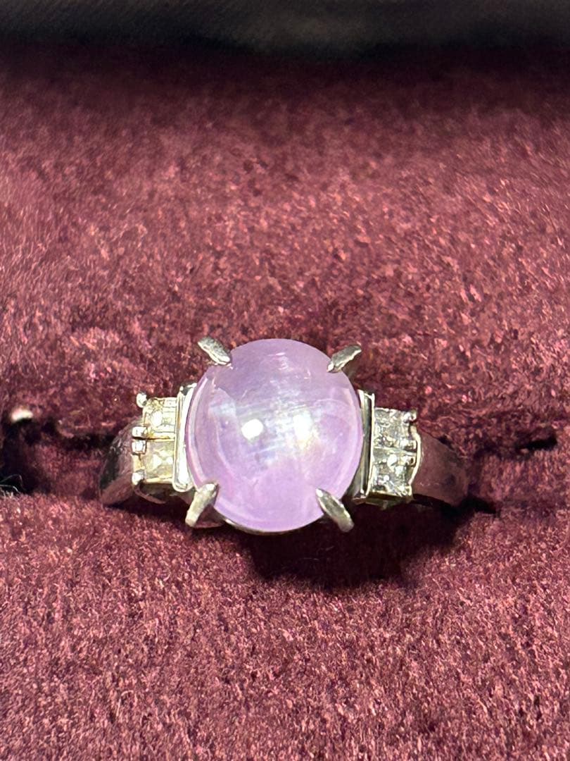 スターサファイア、ダイヤのプラチナリング