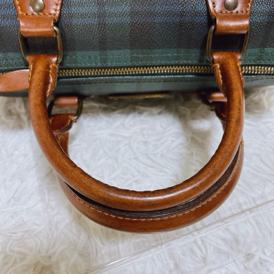 ポロラルフローレン ミニボストンバッグ ブラックチェック柄 ハンドバッグ