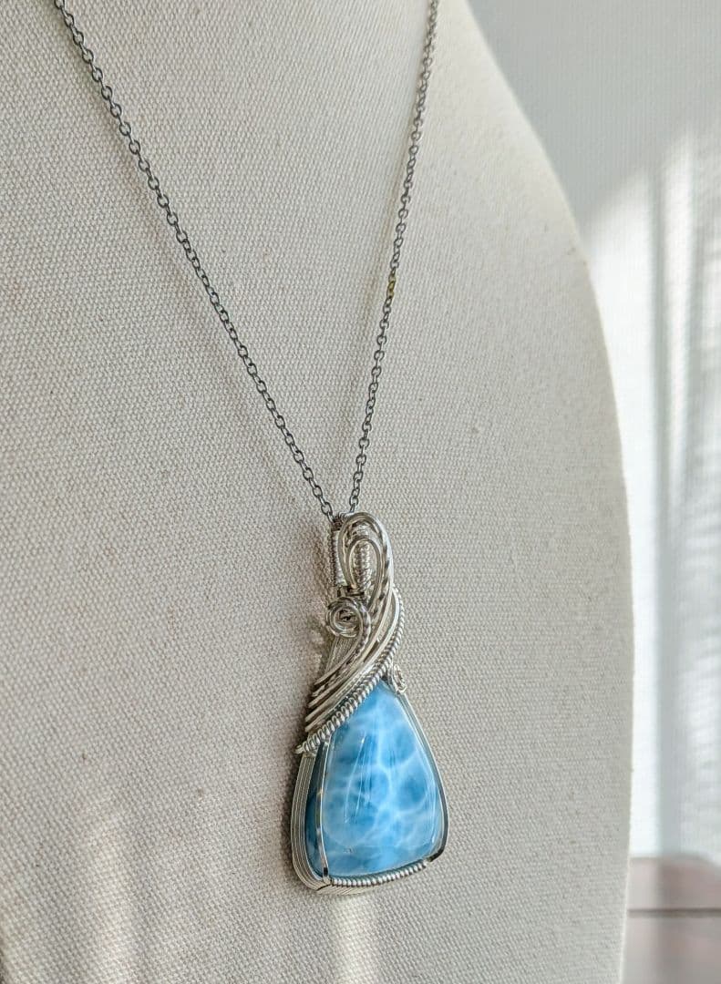 【専用】Silver925ラリマー❅ワイヤーアートペンダントトップ☆