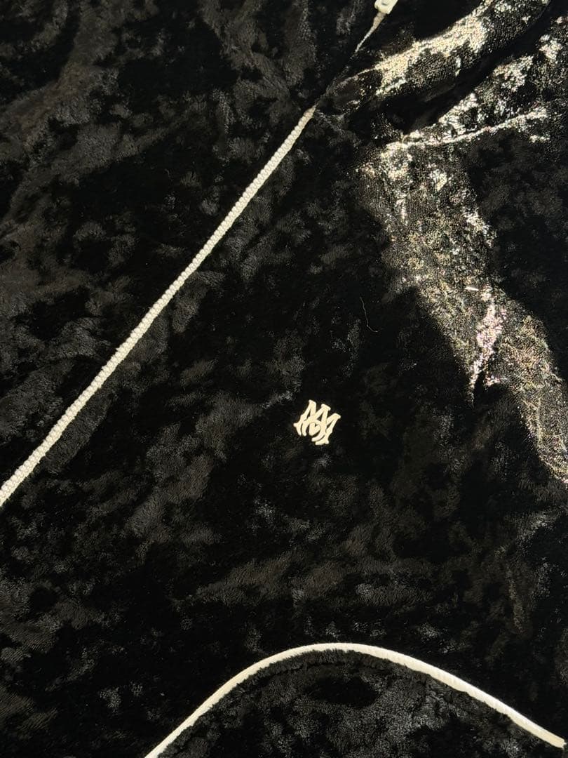 AMIRI クラッシュベロア トラックジャケット　ブラック　L