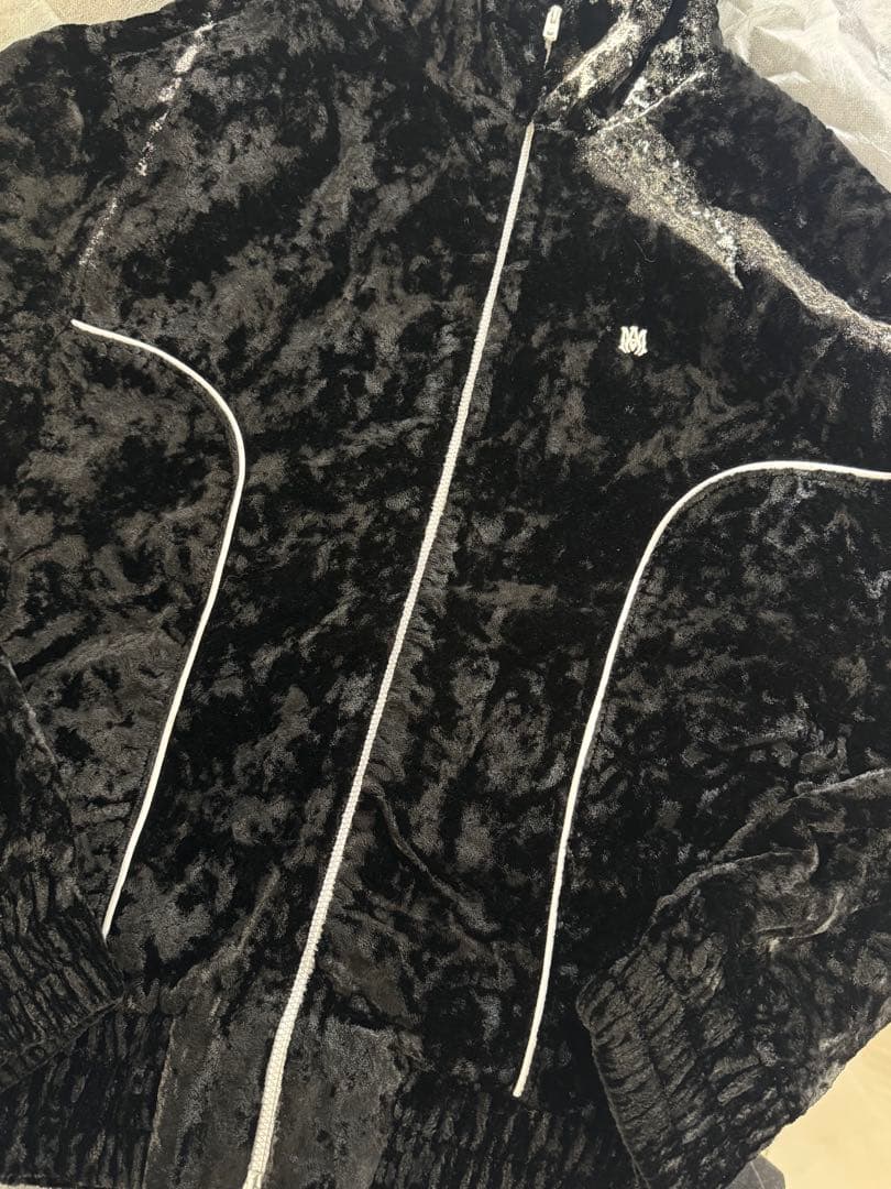 AMIRI クラッシュベロア トラックジャケット　ブラック　L