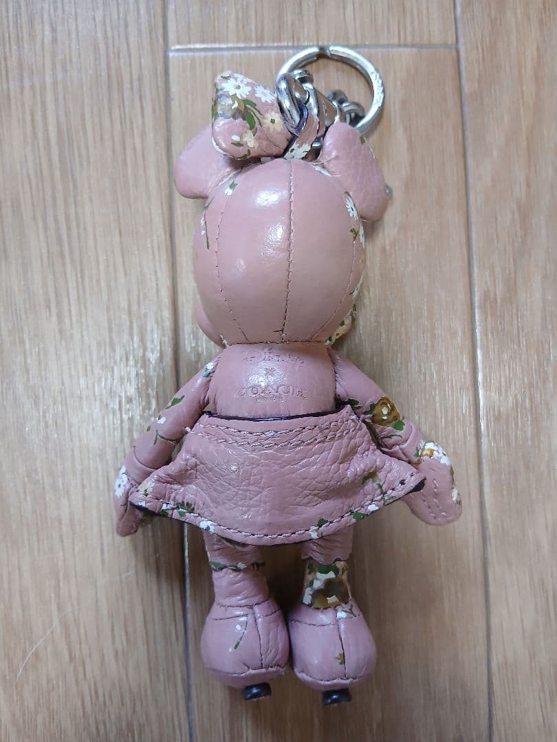 【未使用】COACH　ミニーマウスキーホルダーピンク