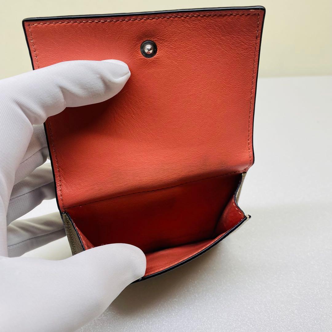 LOEWE ロエベ 三つ折り財布 コンパクトジップウォレット　バイカラー