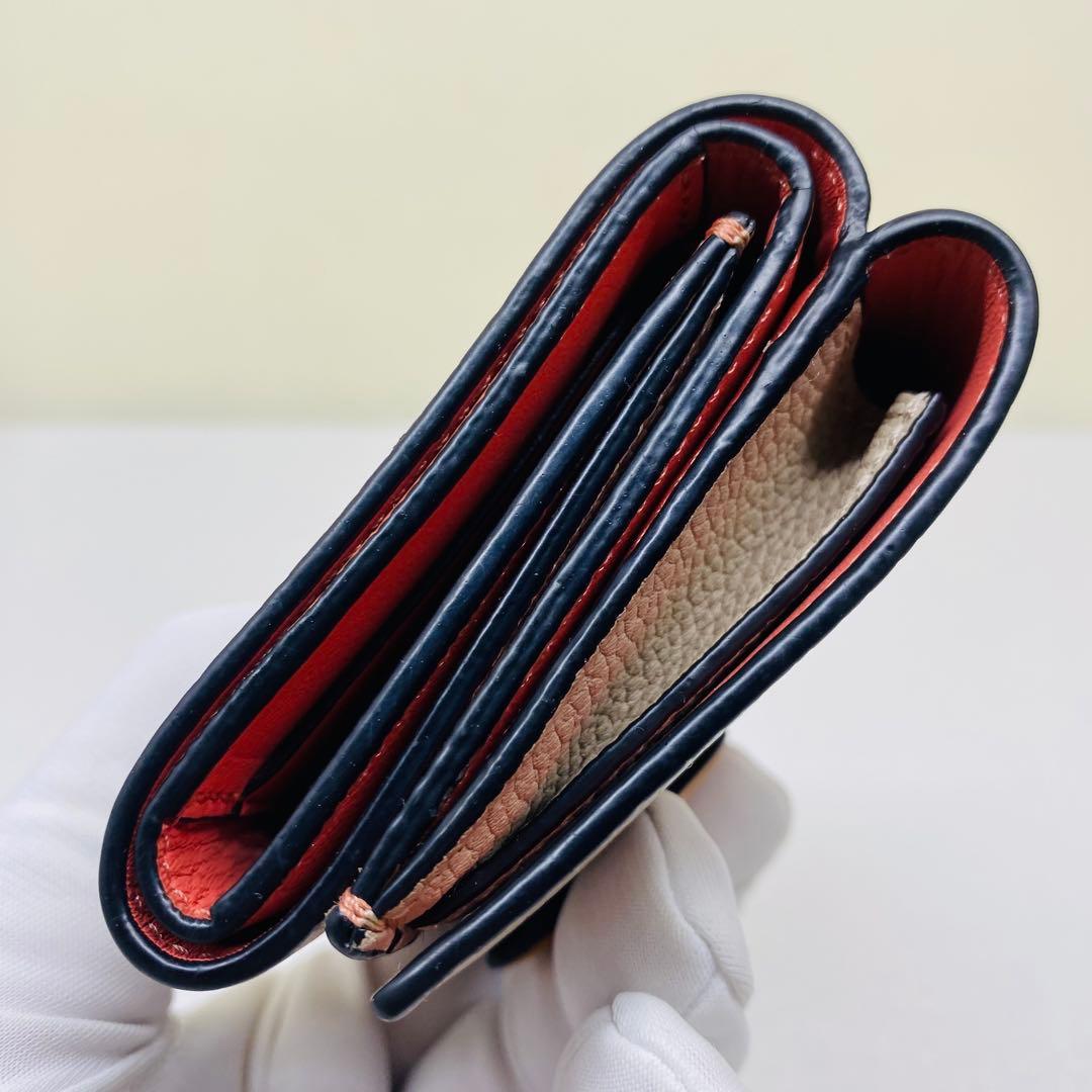 LOEWE ロエベ 三つ折り財布 コンパクトジップウォレット　バイカラー