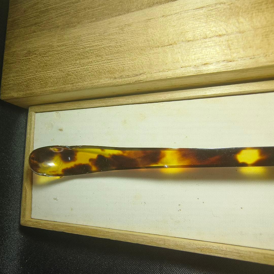 茶道具 べっ甲製茶杓 共箱付き 未使用美品 時代物 貴重材 旧家蔵出し 送料無料