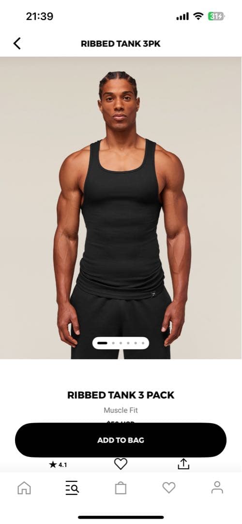 トップス  Ribbed tank 3pk