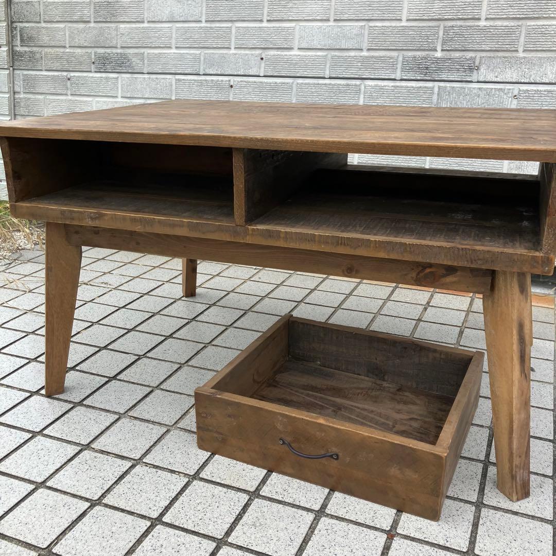 北欧レトロ 古家具 古材 無垢材 カフェテーブル サイドテーブル 文机 書斎机