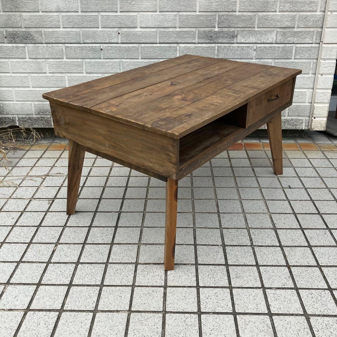 北欧レトロ 古家具 古材 無垢材 カフェテーブル サイドテーブル 文机 書斎机