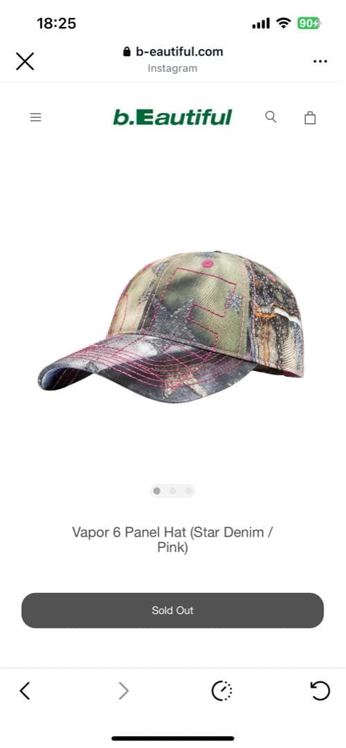 帽子 b.Eautiful Vapor 6 Panel Hat