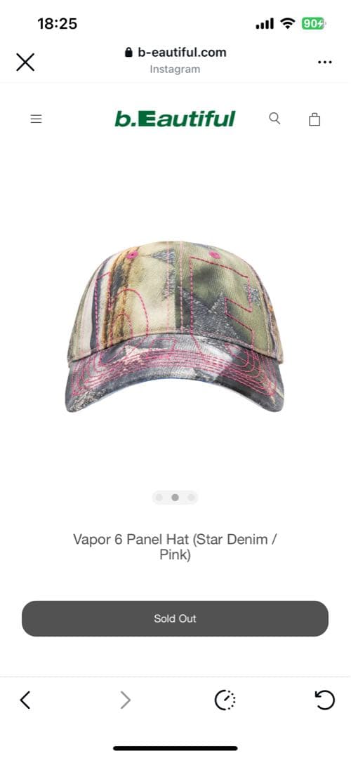 帽子 b.Eautiful Vapor 6 Panel Hat