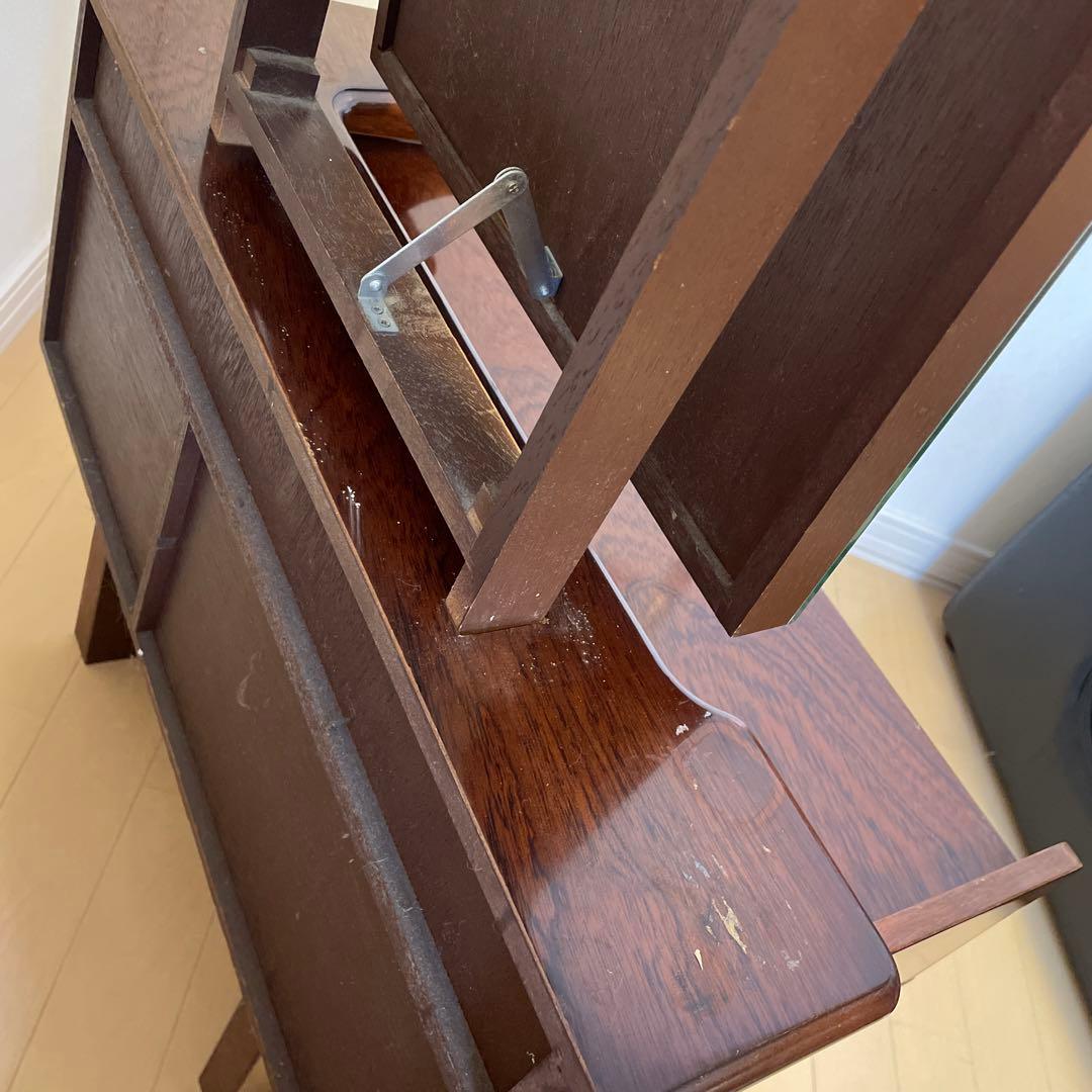 木製鏡台　 銅引鏡 エミミラー　昭和レトロ