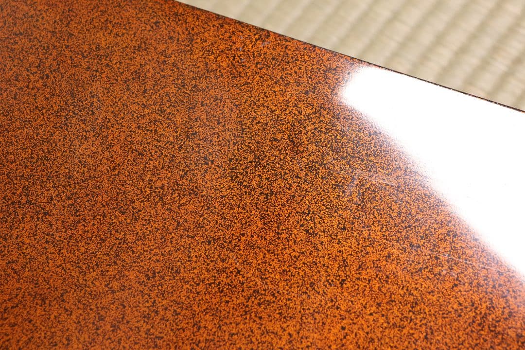 漆芸 梨地 砂子 巻足 平卓 花台 53.8cm 木製 大正昭和【MA736】