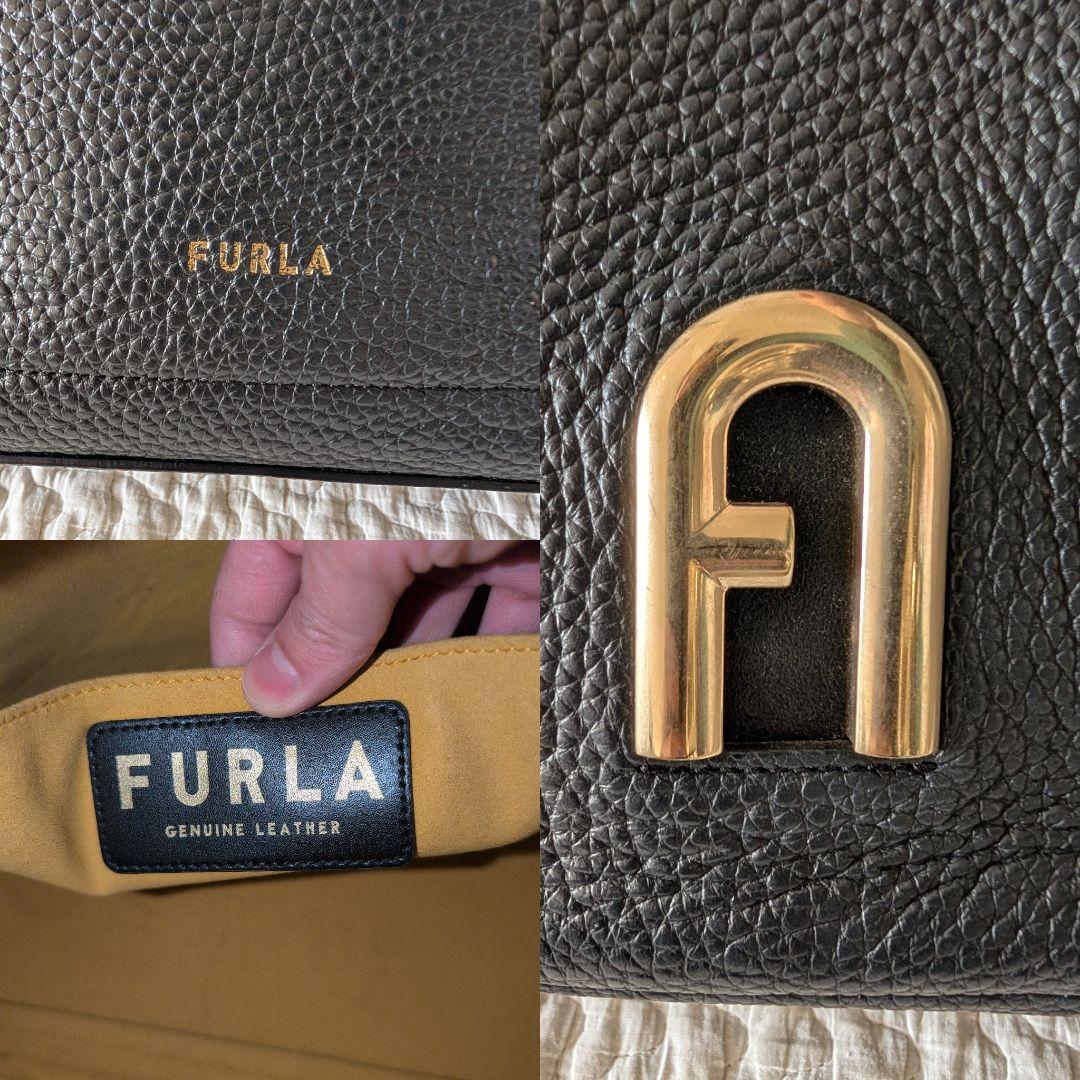 FURLA　フルラ　ハンドバッグ　肩掛け　レザー　本革　ブラック　プリムラ