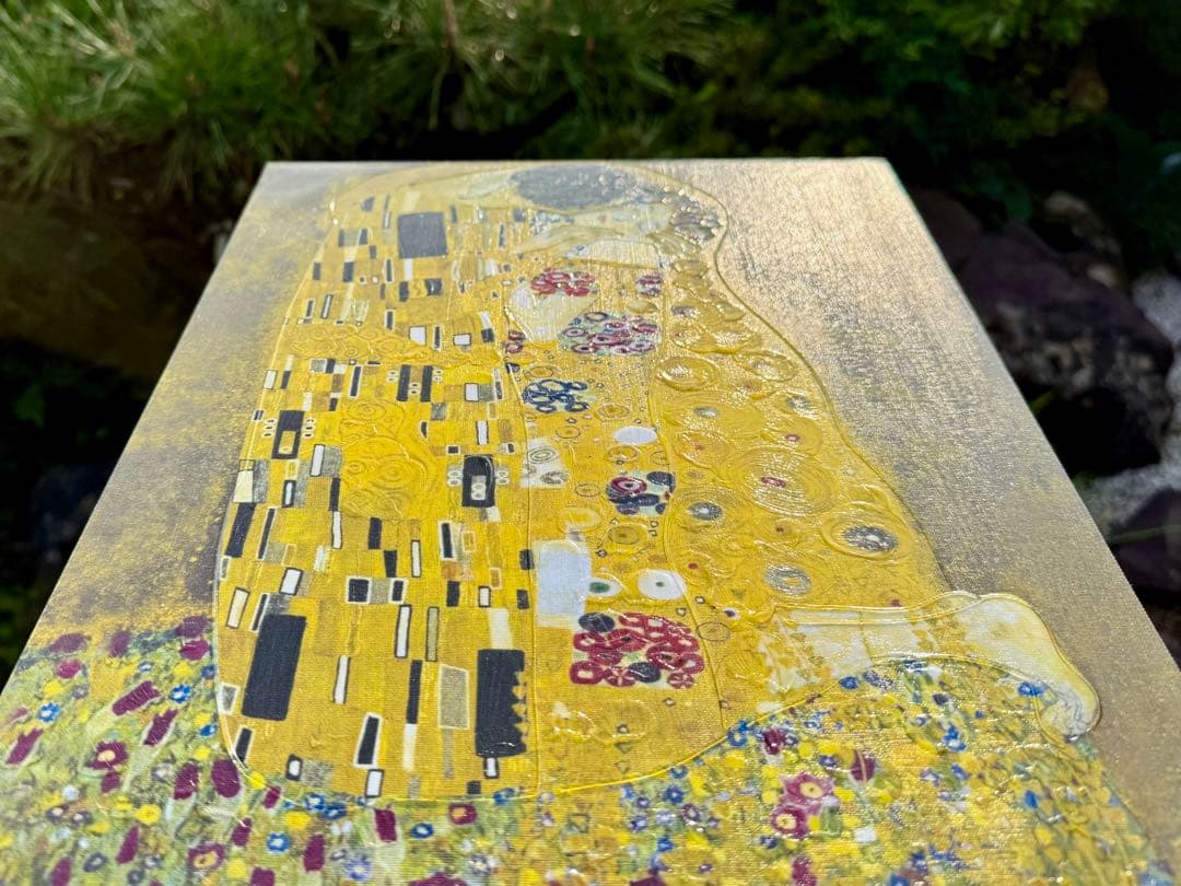 クリムト 接吻 木製フレーム付き