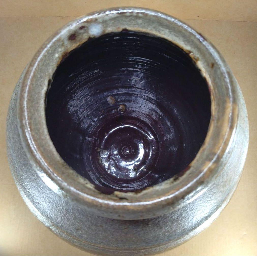 人間国宝 濱田庄司(浜田庄司) 掛分肩紐花瓶【濱田友緒識箱】益子焼 誂え桐箱