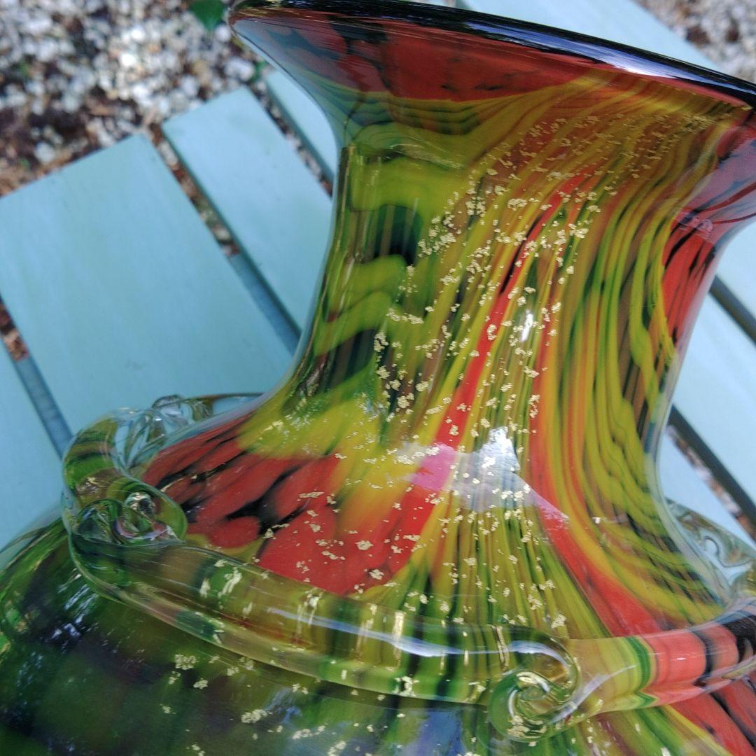 工芸品　ガラス花瓶　合わせガラス