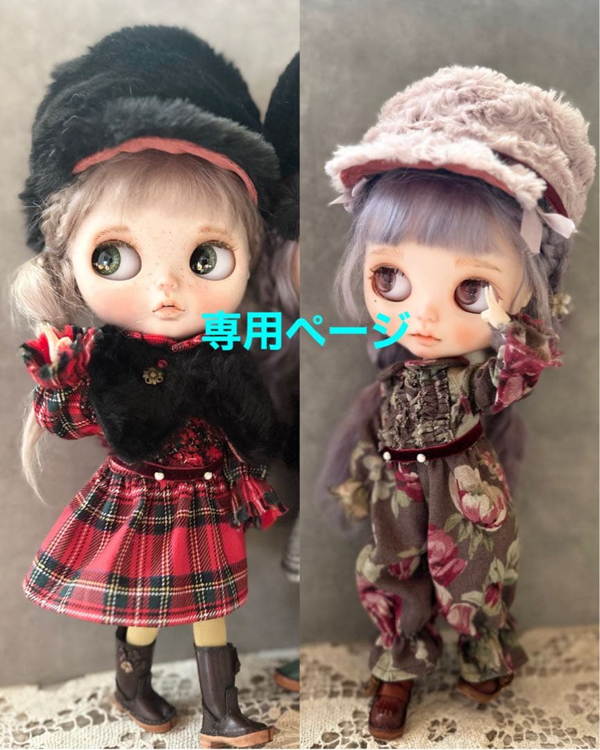 ＊専用＊ブライスアウトフィット☆兵隊さん風ワンピースセット☆赤☆花柄セット