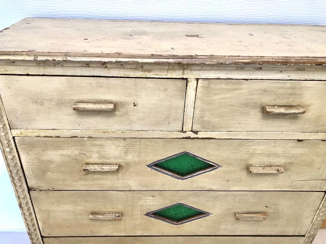 【フランス アンティーク家具】シャビーシック アンティークチェスト キャビネット