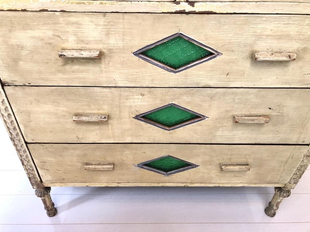 【フランス アンティーク家具】シャビーシック アンティークチェスト キャビネット