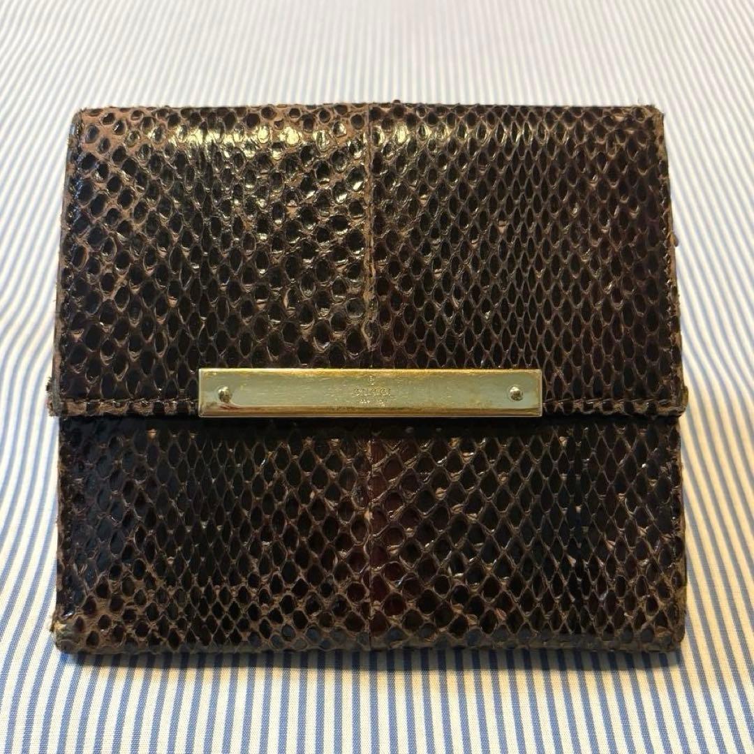 GUCCI ヘビ革 二つ折り財布 イタリア製