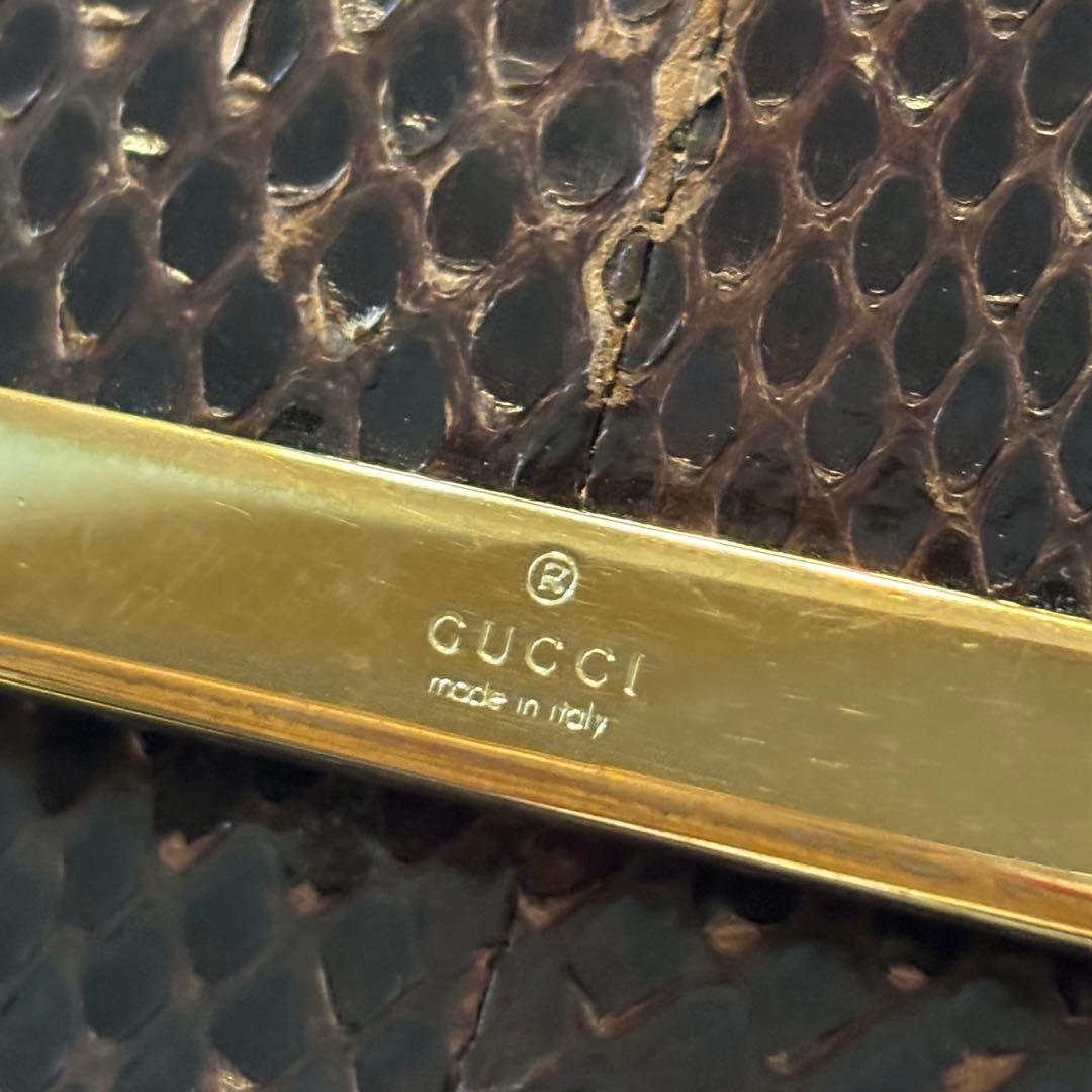GUCCI ヘビ革 二つ折り財布 イタリア製