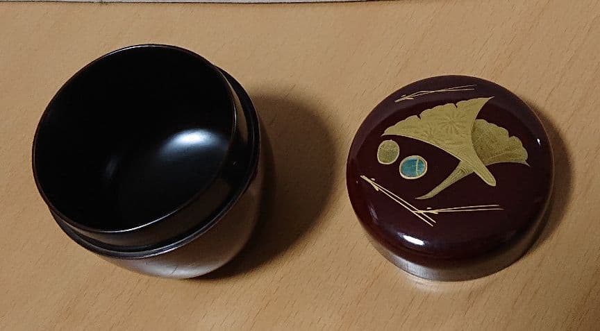 茶道具銀杏蒔絵中棗