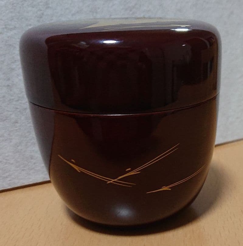 茶道具銀杏蒔絵中棗